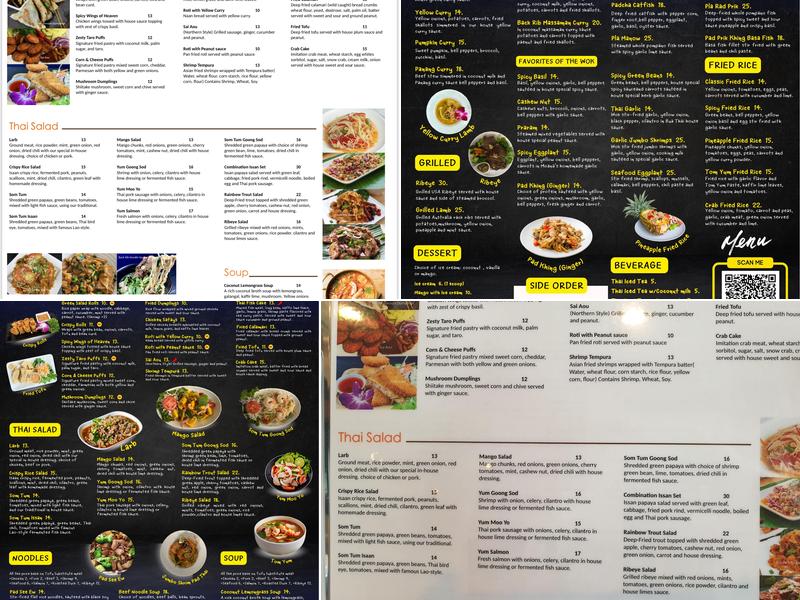 BUA THAI KITCHEN Menu