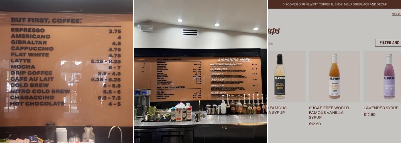 Alfred Coffee Menu