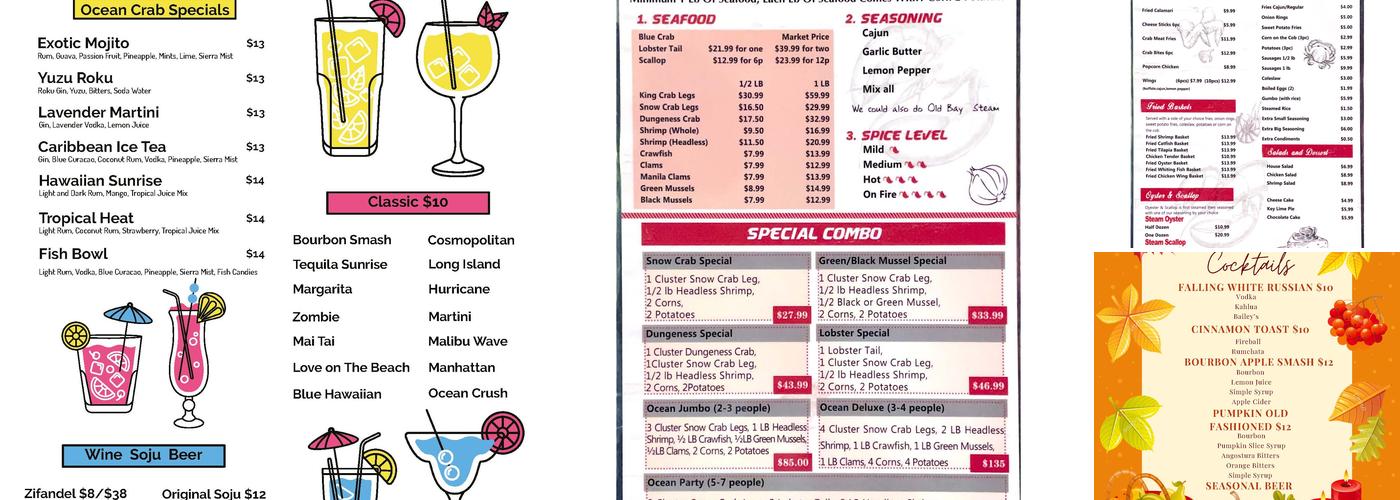 Ocean Crab Menu