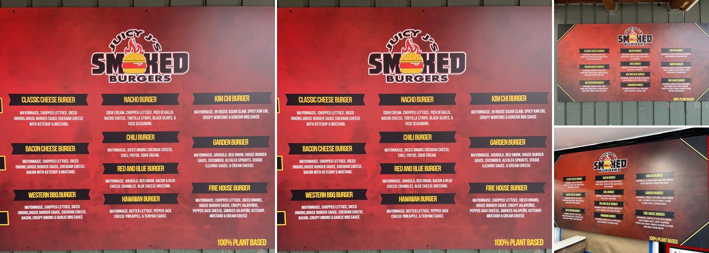 Juicy J’s Smoked Burgers 100% Plant Based! Menu