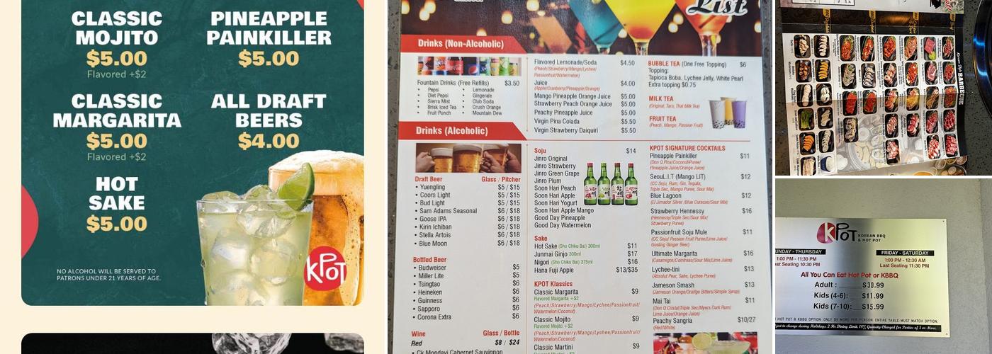 KPOT Korean BBQ & Hot Pot Menu