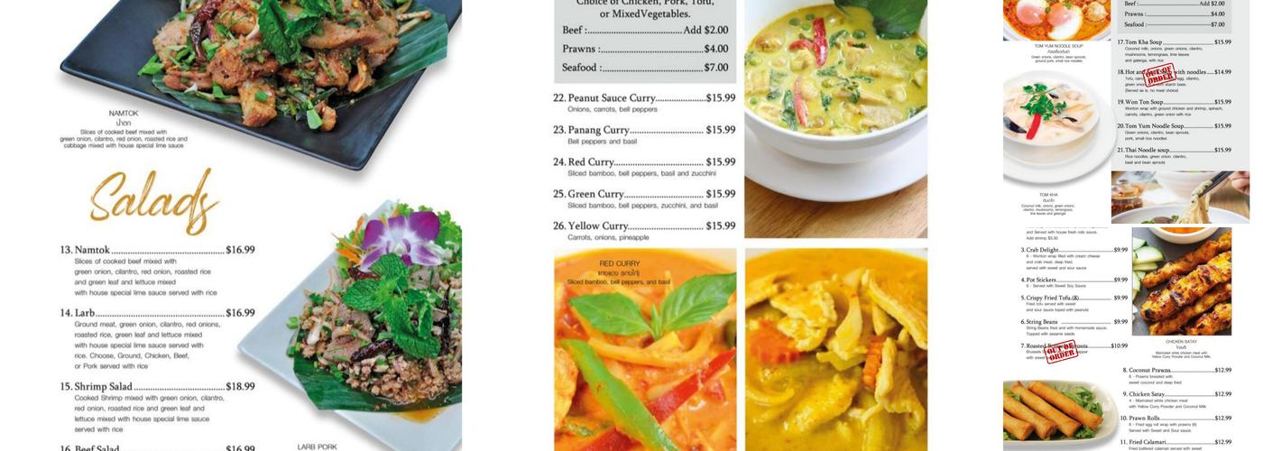 Sultan Thai Restaurant Menu
