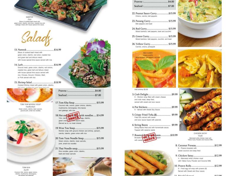 Sultan Thai Restaurant Menu