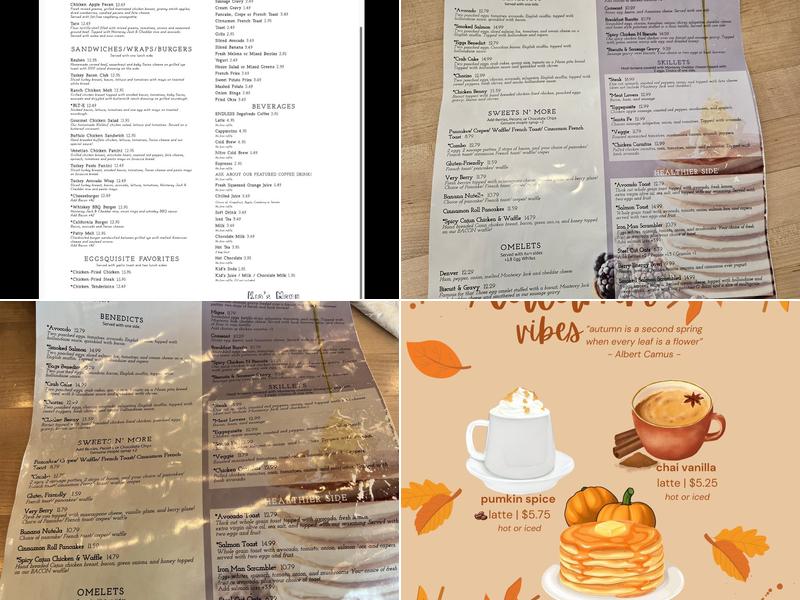 Eggsquisite Cafe Menu