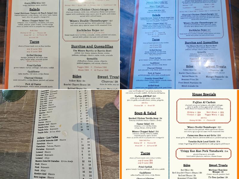 Minero Mexican Grill & Cantina Menu