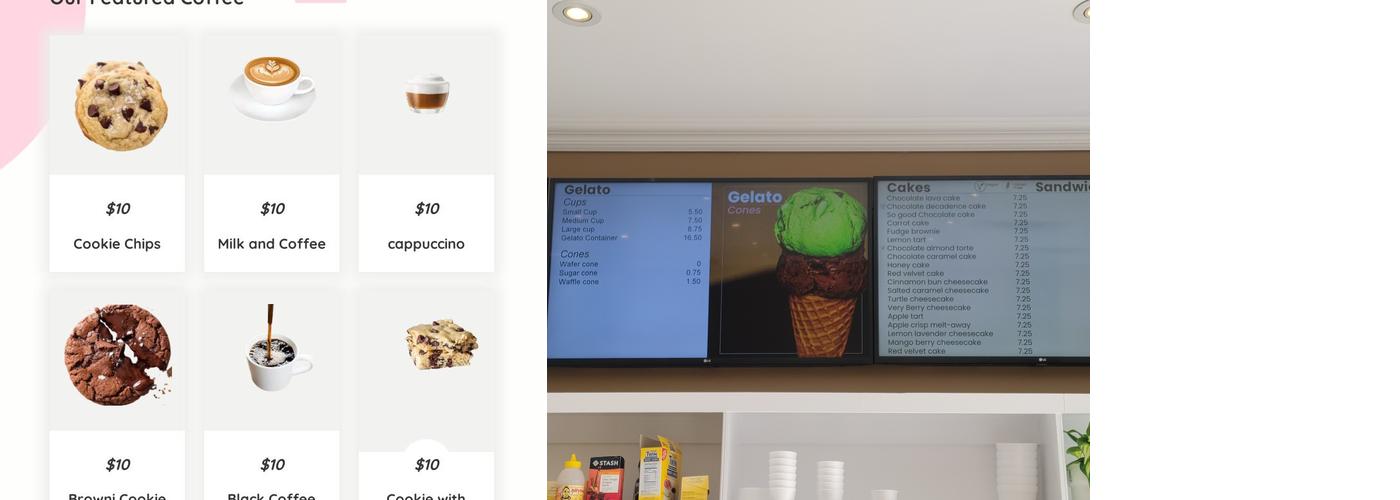 Alia's Gelato & Café Menu