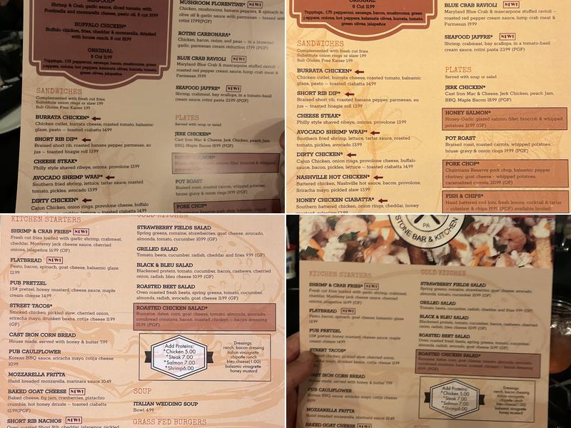 Jaffres Stone Bar & Kitchen Menu