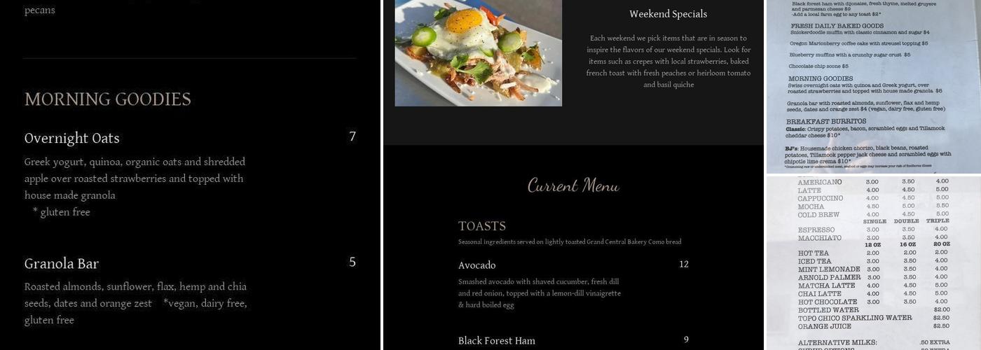 The Porch at Laurel Menu