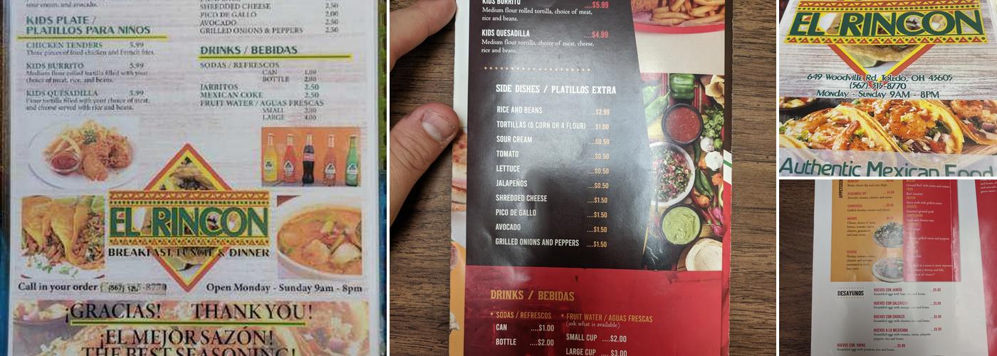 El Rincon Menu