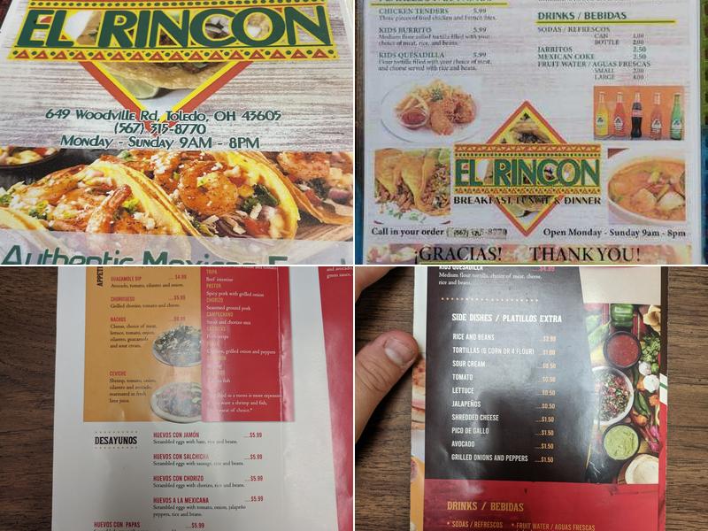 El Rincon Menu