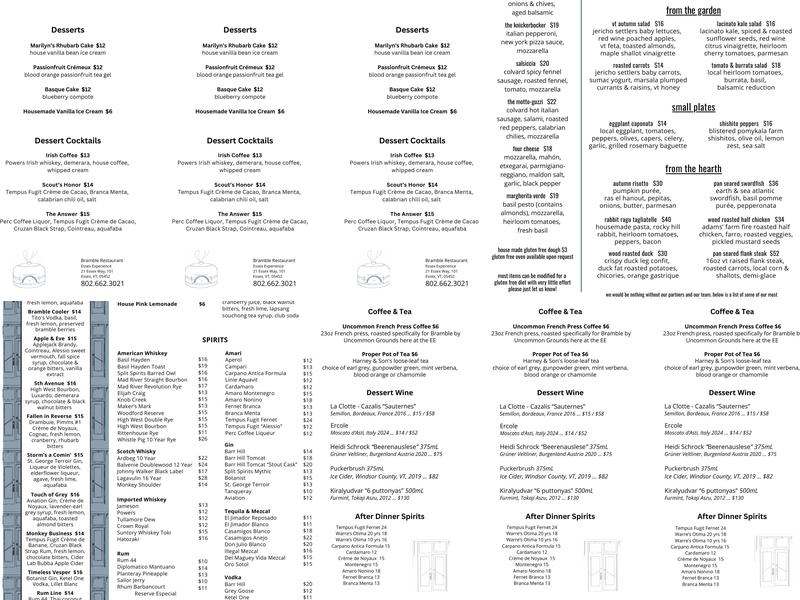 Bramble Menu