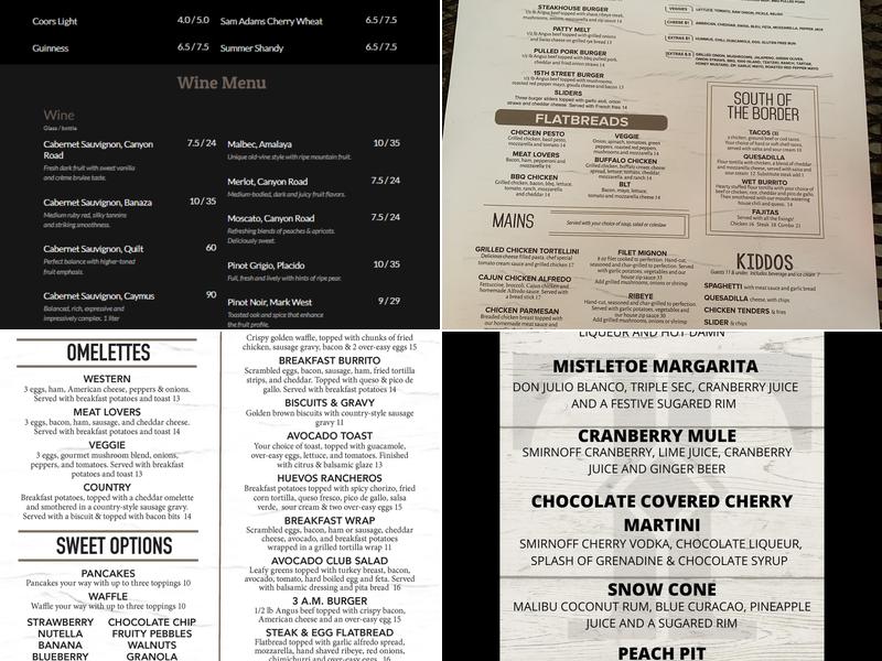 15th Street Tavern Menu