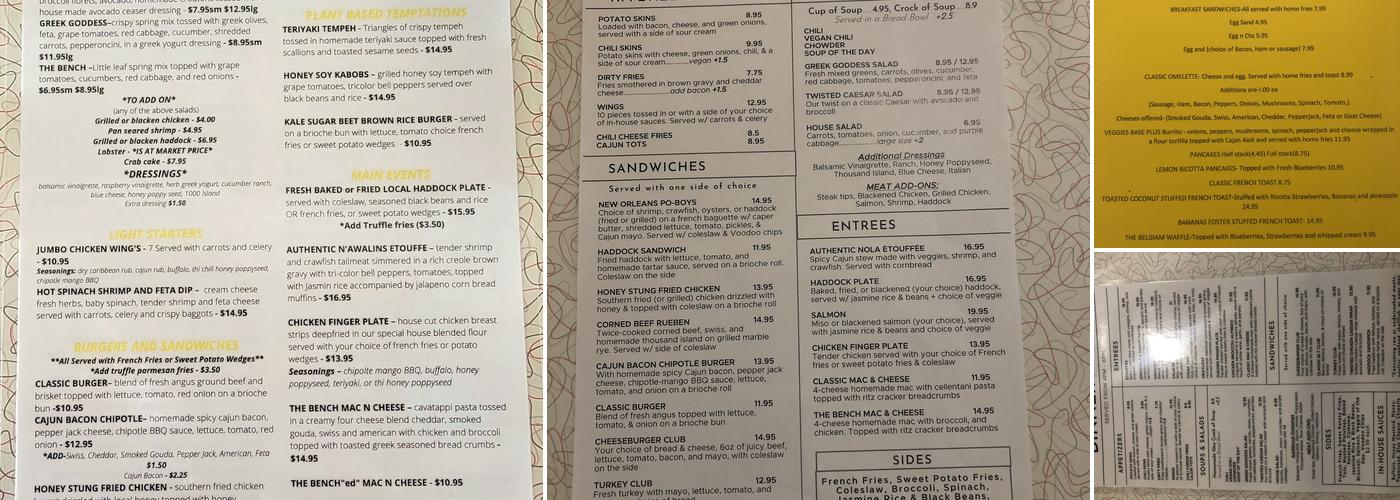 The BENCH Menu
