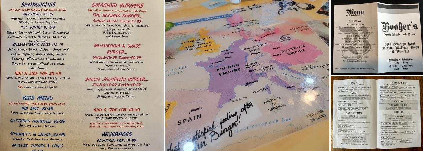 Booher’s Fresh Market & Diner Menu