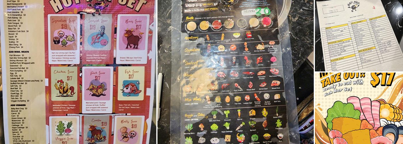 Nah Mor Hot Pot Menu