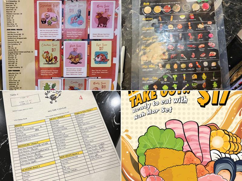 Nah Mor Hot Pot Menu