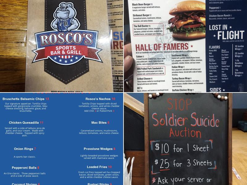 Rosco’s Sports Bar and Grill Menu