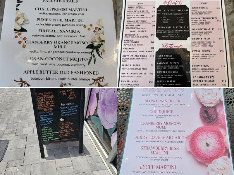 Blush Wine Room Menu