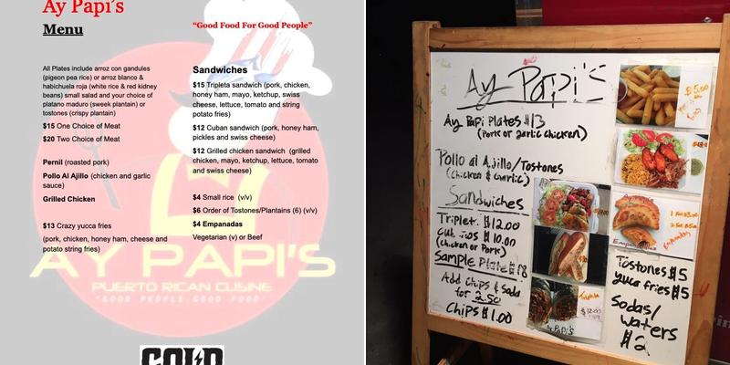Ay Papi's Menu