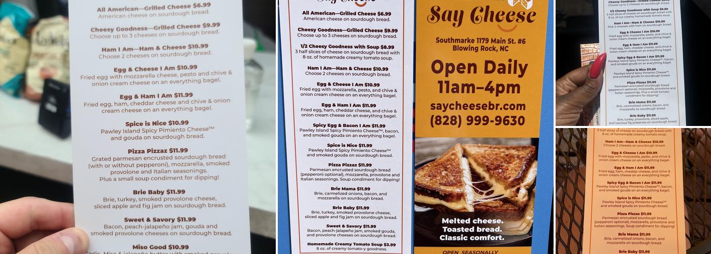 Say Cheese - A Gourmet Sandwich Cafe Menu