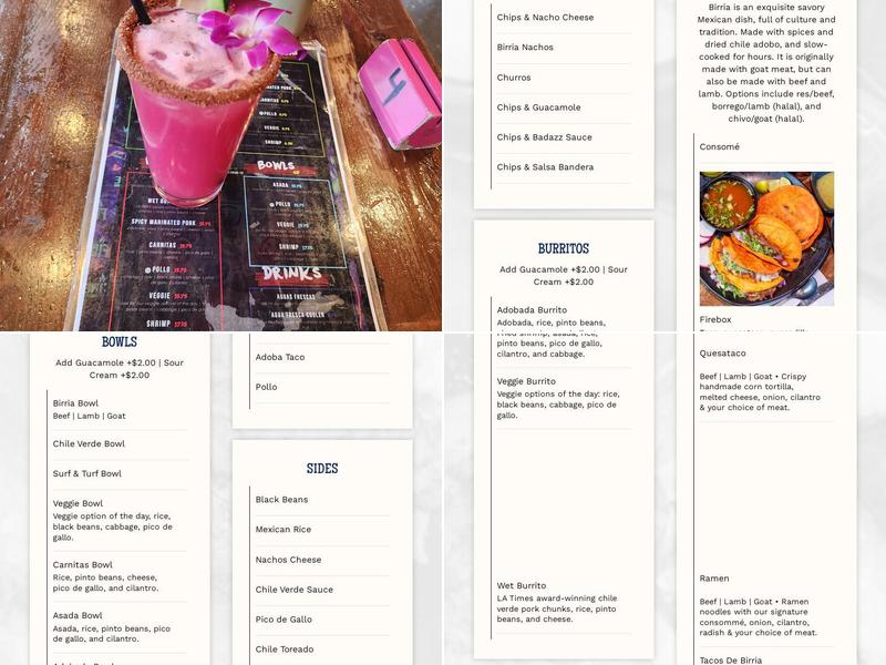 Fire Tacos & Cantina Menu