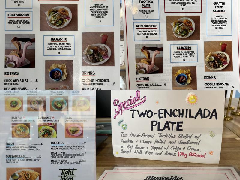 Tight Tacos Kaimuki Menu