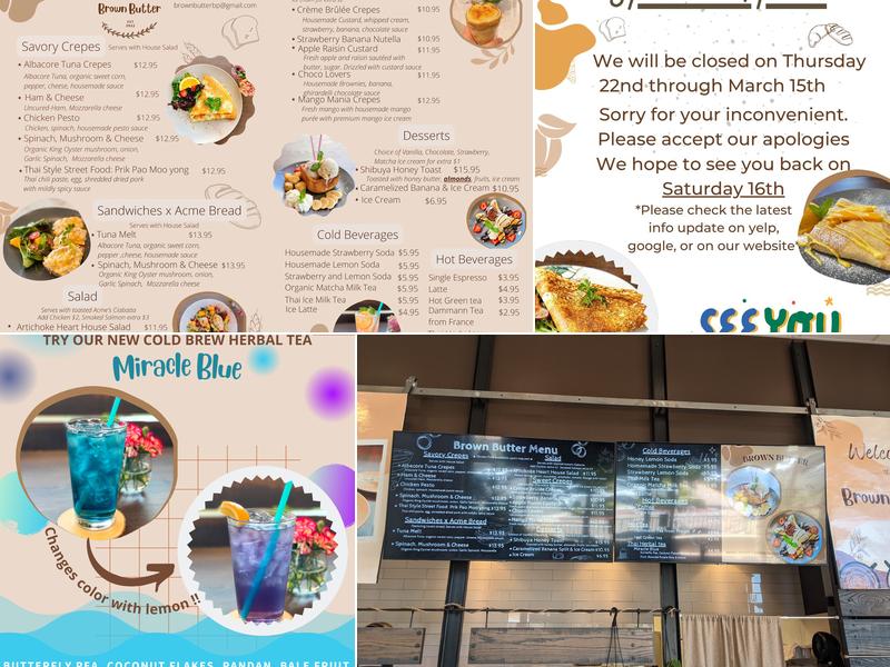 Brown Butter Menu