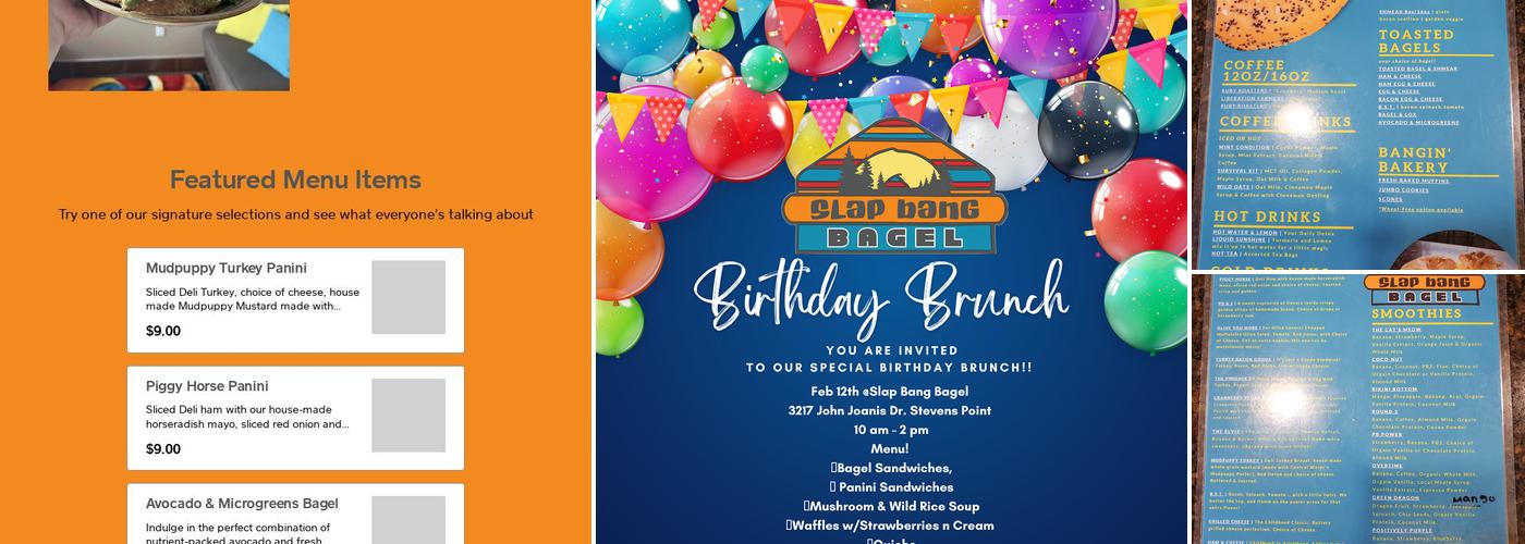 Slap Bang Bagel Menu