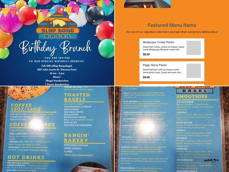 Slap Bang Bagel Menu