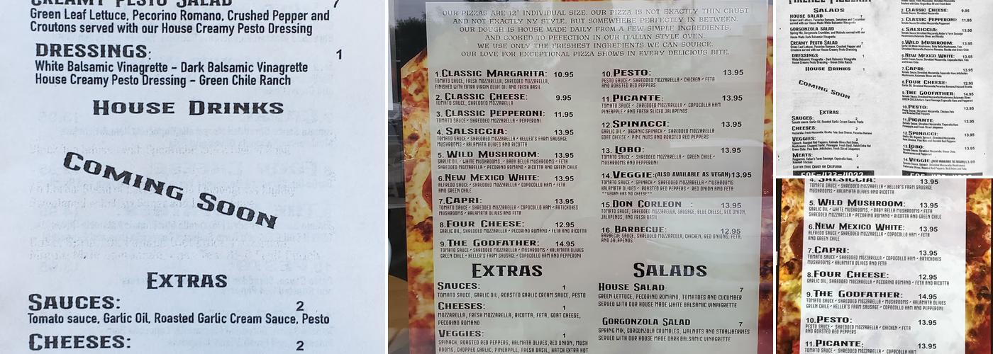 Firenze Pizzeria Menu