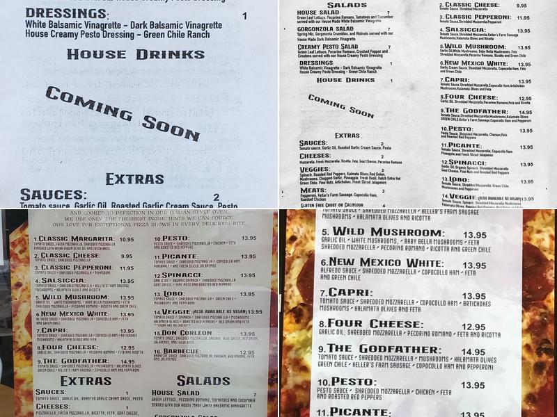 Firenze Pizzeria Menu