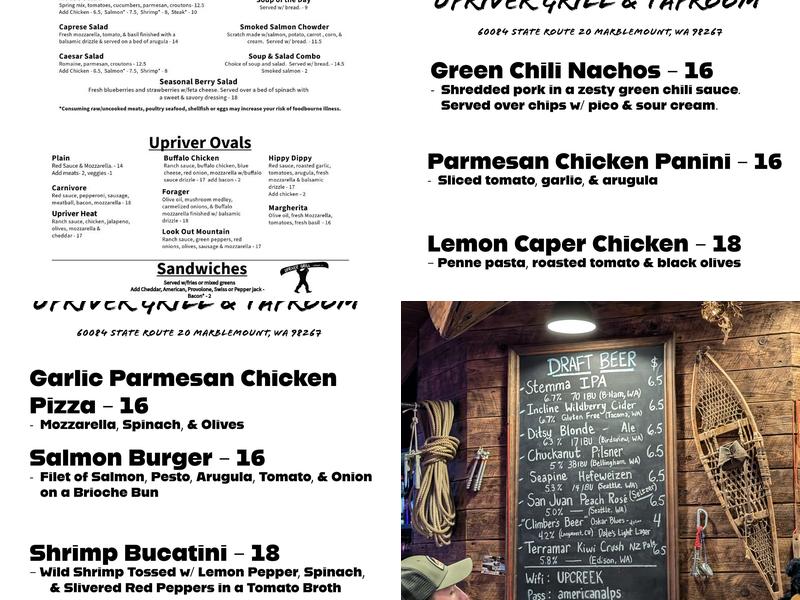 Upriver Grill & Taproom Menu
