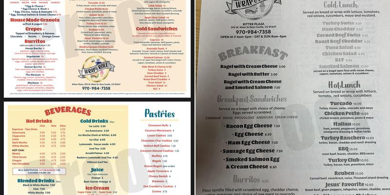 Wrap & roll Menu