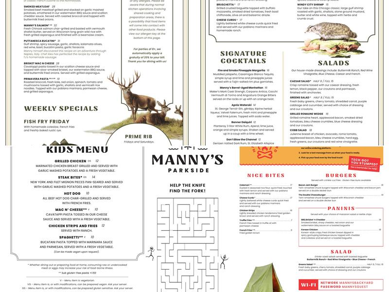 Manny's Parkside Menu