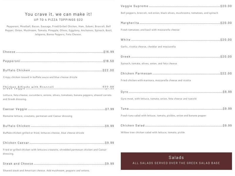 Mighty Mike's Pizza Menu