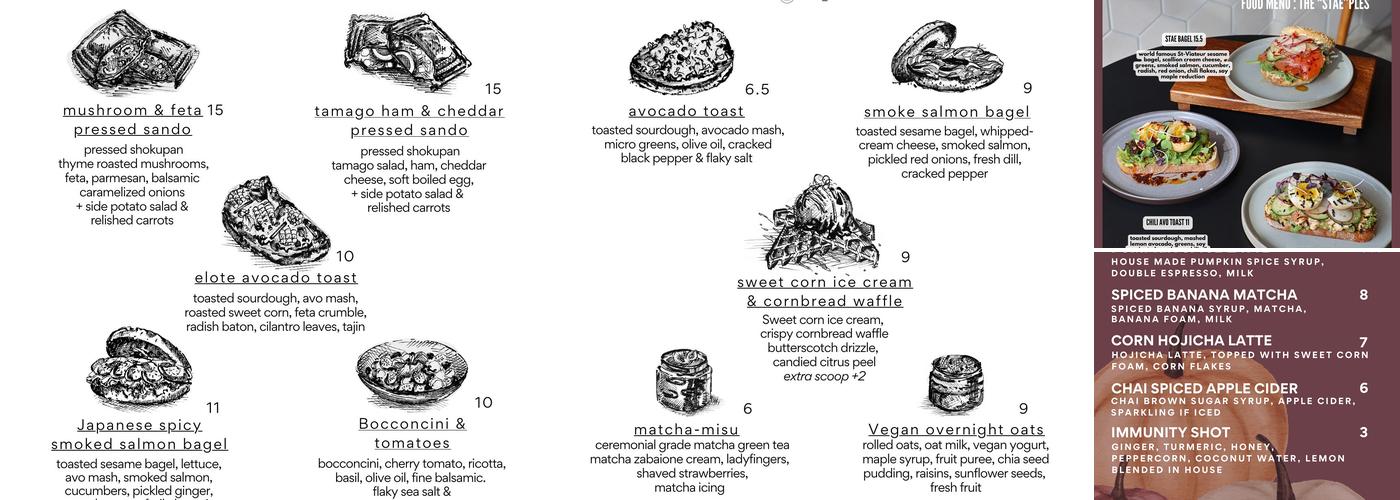 STAE CAFE Menu