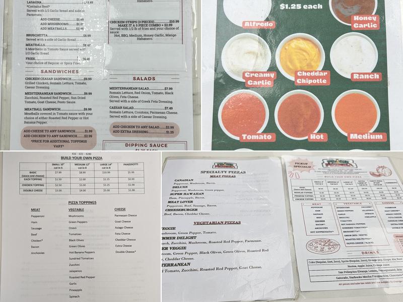 Frank Pizzeria Menu