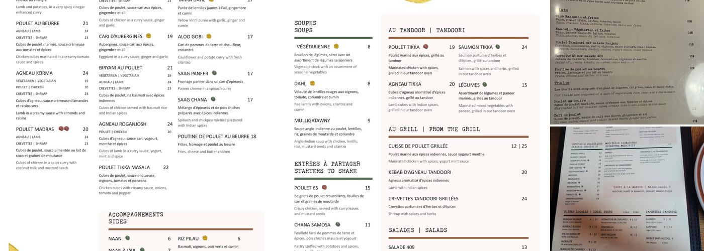 Le 409 Menu