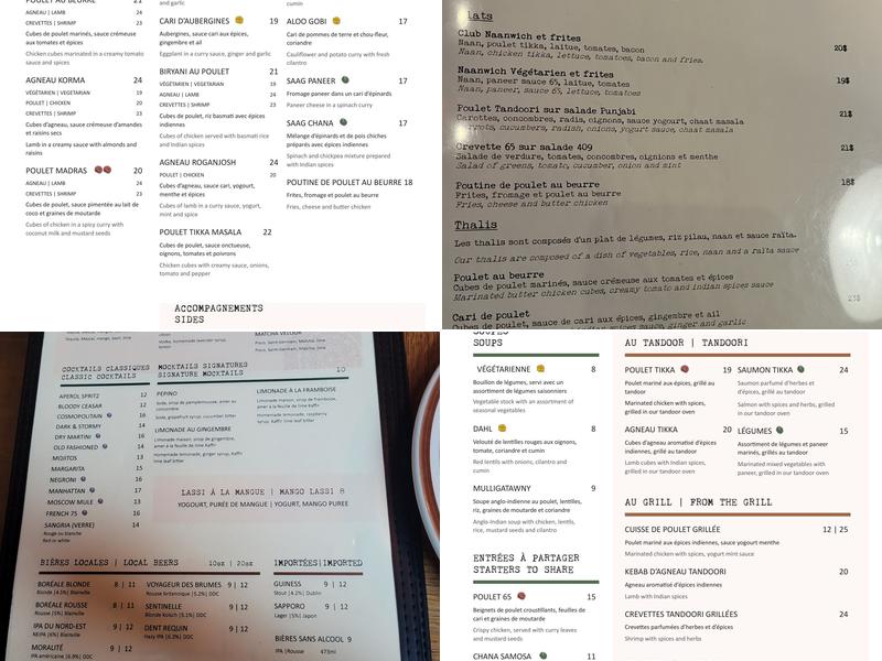Le 409 Menu