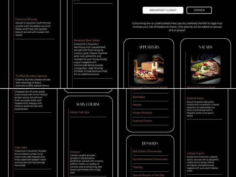 Commelfo Restaurant Menu