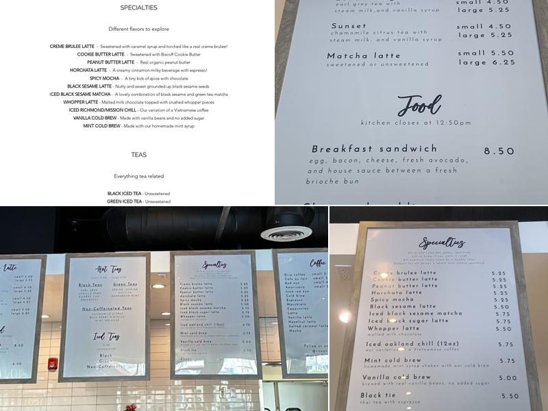 Rise & Grind Coffee Menu