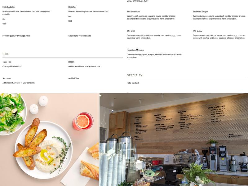 EggHead Sando Café Menu