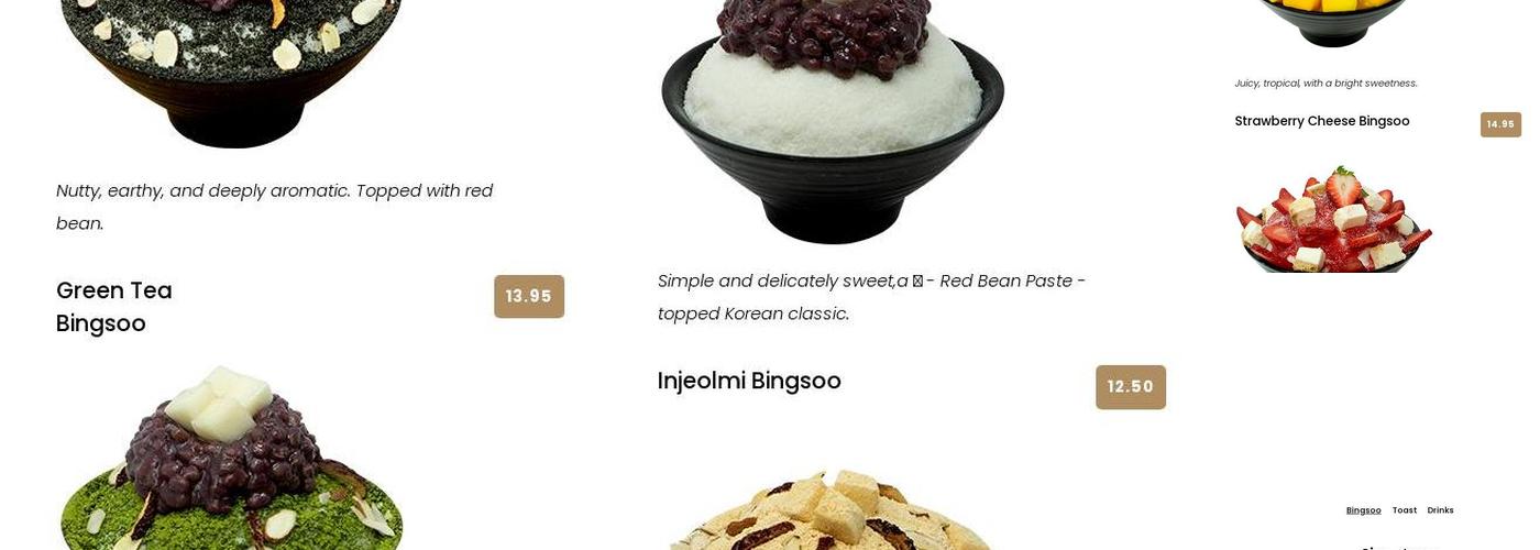 Sul & Beans Menu