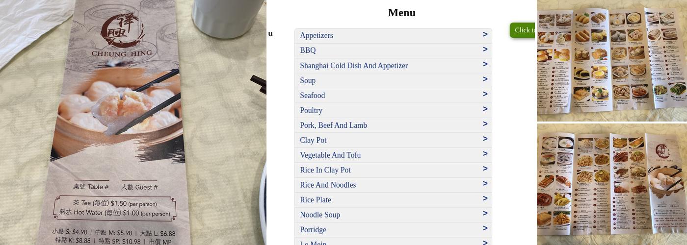 Cheung Hing Menu