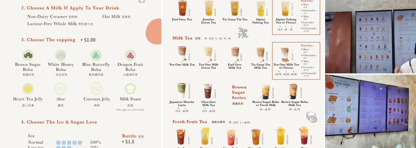 Ten One Tea House Menu