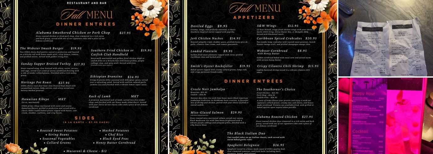 Smith & Webster Restaurant Miami Menu