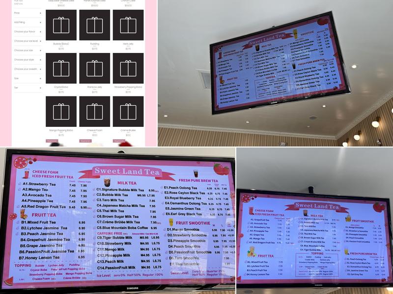 Sweetland Bakery and Tea House Menu