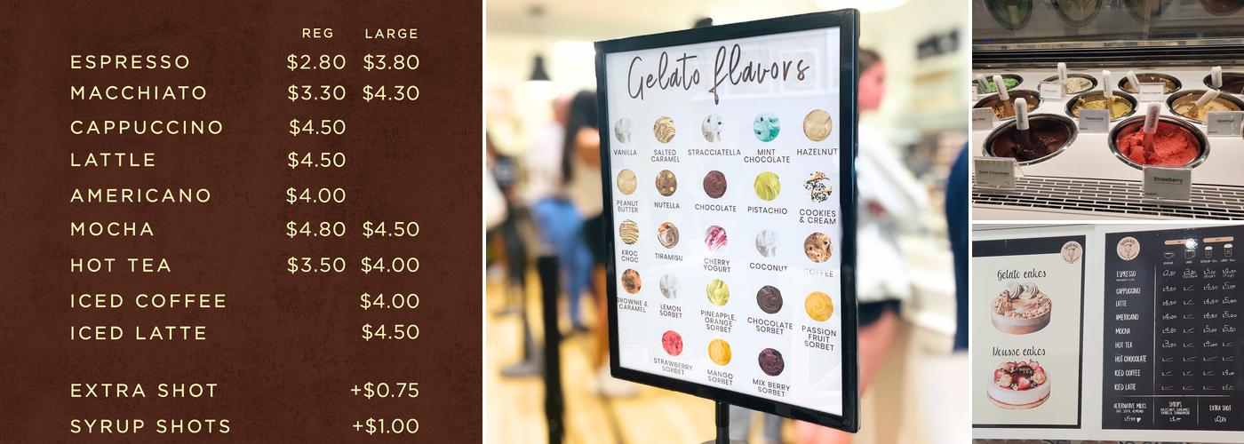 Gelato&Co. Fort Lauderdale Menu