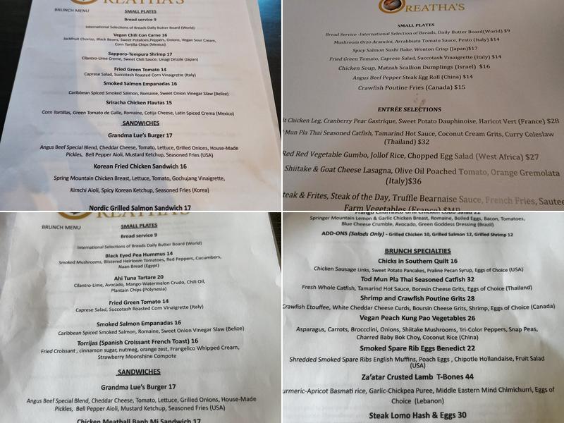 Oreatha's At The Point Menu