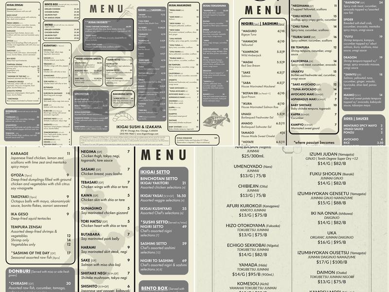 Ikigai Sushi & Izakaya Menu